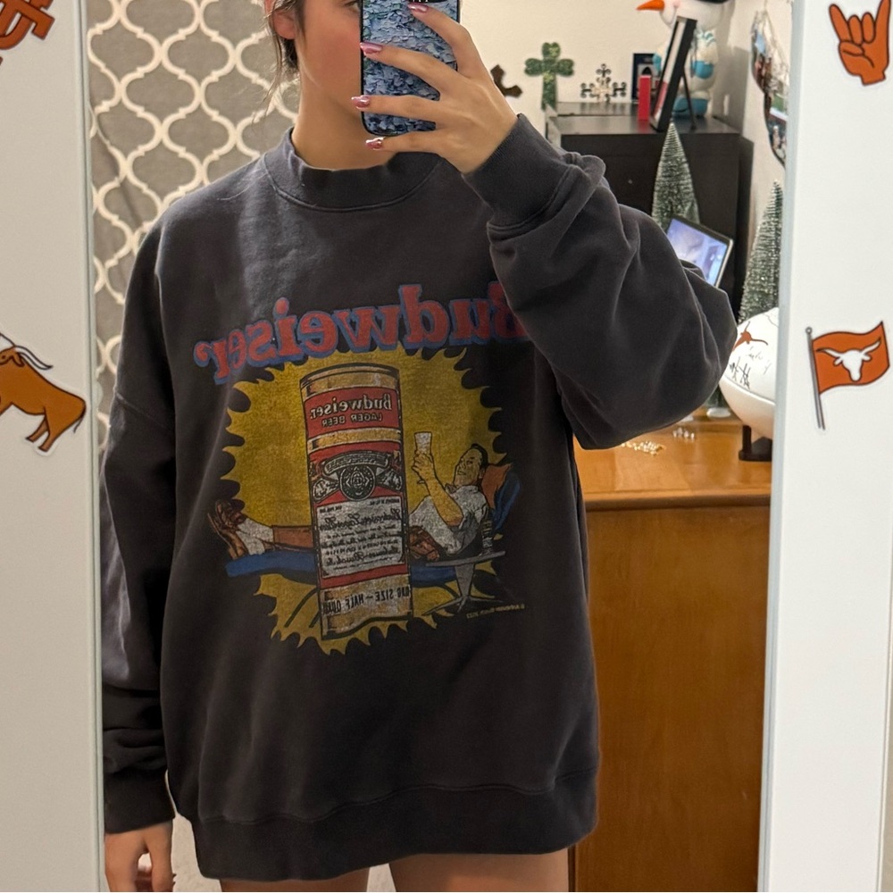 Abercrombie oversized Budweiser sweatshirt